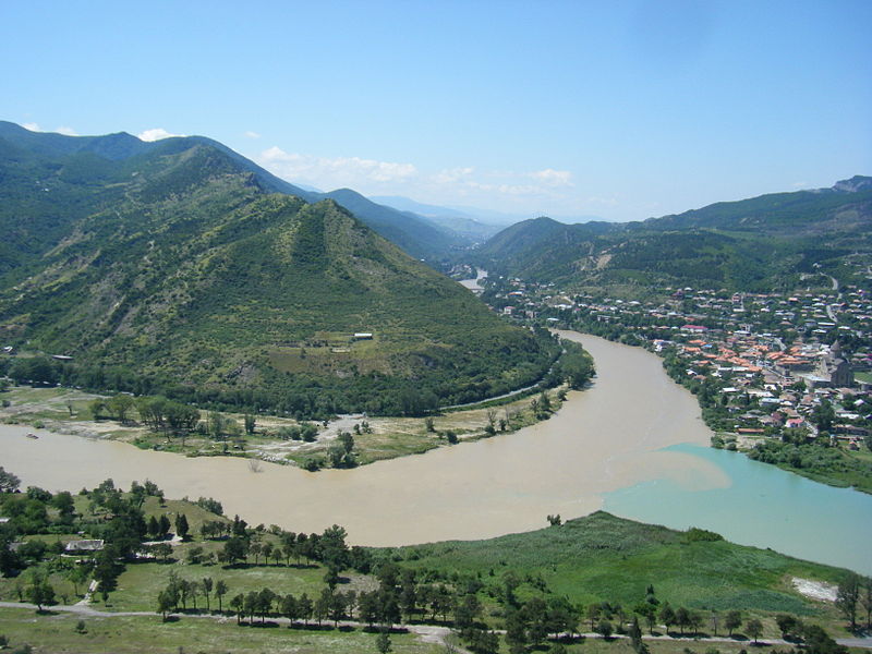 I fiumi del Caucaso del Sud - L'Aragvi fluisce nel Kura a Mtskheta