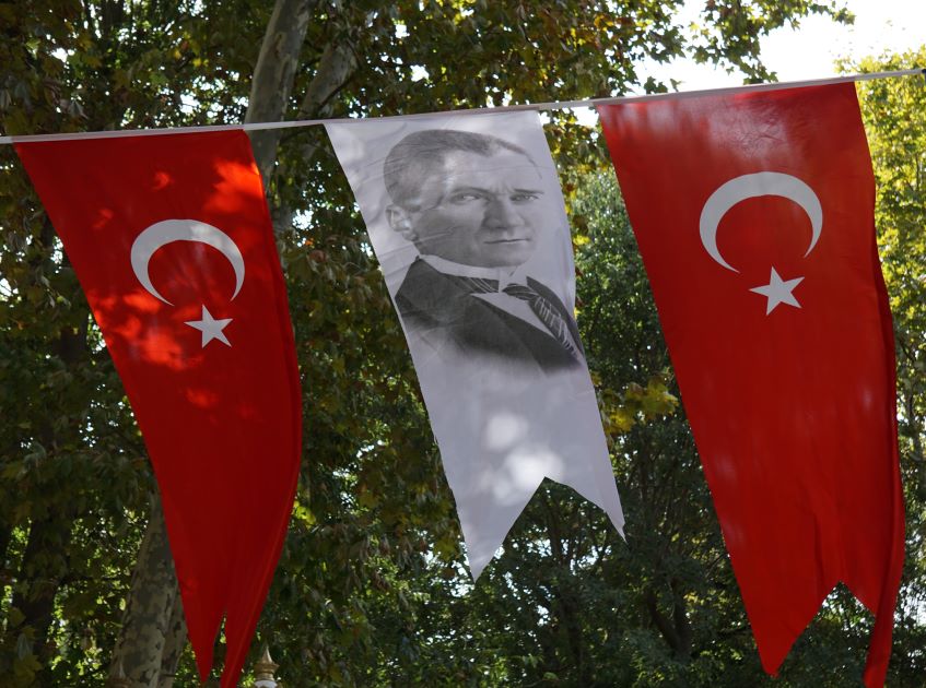 Un’immagine di Atatürk a Istanbul.