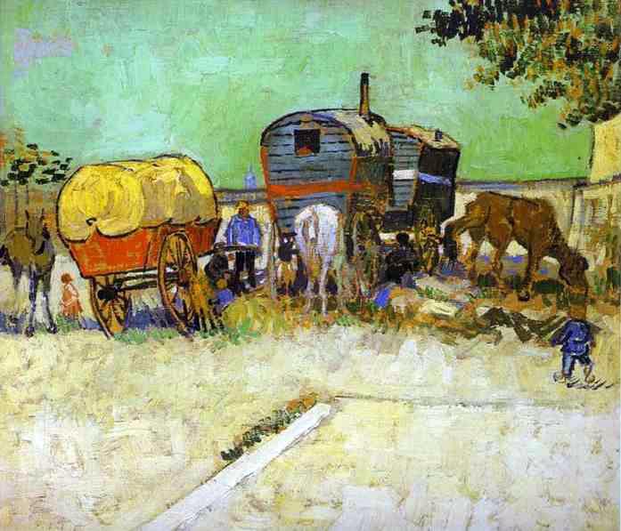 La carovana rom nei pressi di Arles, Vincent Van Gogh, 1888