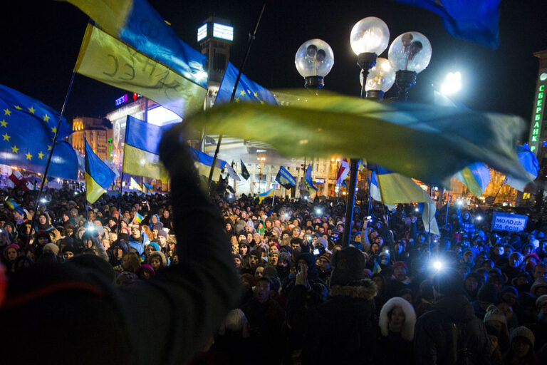 Majdan Nezaležnosti durante le proteste (Wikicommons/(Evgeny Feldman)