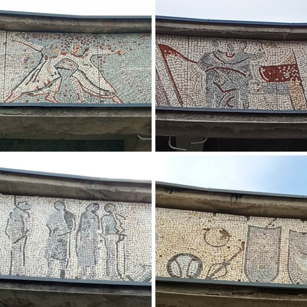 Necropoli partigiana Gjakova - particolari del fregio