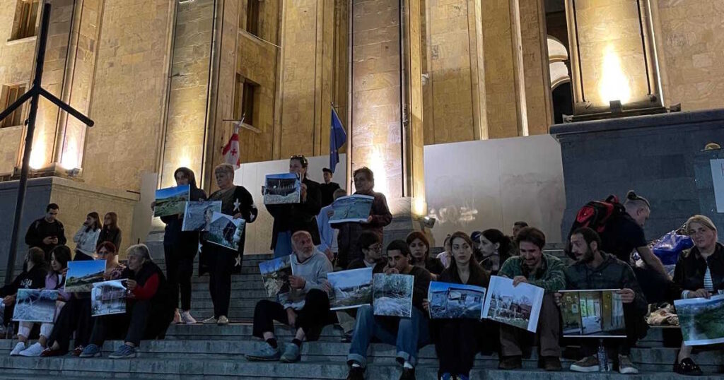 Protesta dei minatori di Shukruti, Chiatura, per la degradazione del terreno