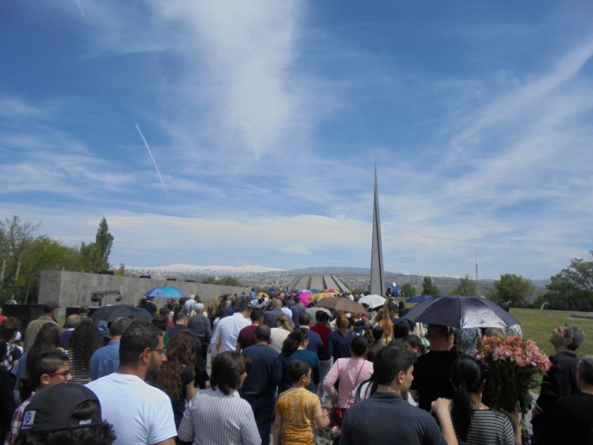 La commemorazione del genocidio armeno a Erevan nel 2016