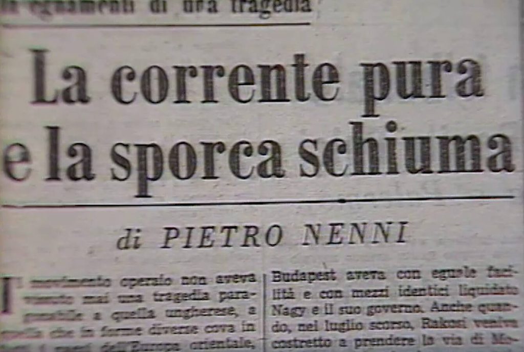L’Avanti!, edizione del 28 ottobre 1956, sulla rivoluzione ungherese